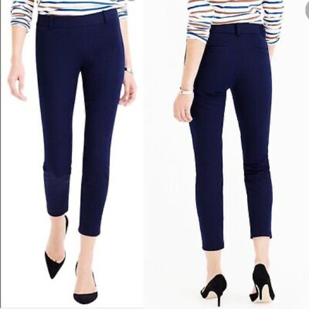 J.Crew City Fit Stretch Capri Pant in Navy Blue, size 8